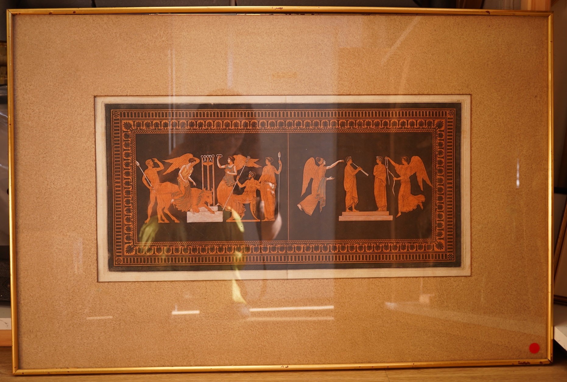 Sir William Hamilton RA (1730-1803), two coloured engraved plates from ‘Collection of Etruscan, Greek, and Roman Antiquities’, largest 31 x 65cm